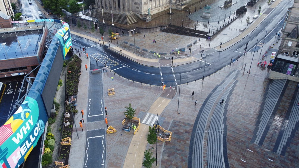 arial view of a junction
